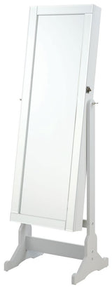ALETA Dove Gray 20" Wide Floor Mirror with Jewelry Storage