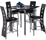 ALEXA Black 5 Piece Counter Height Set