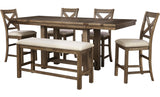 ALPINE Brown 6 Piece Counter Height Set *Floor Model
