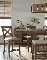 ALPINE Brown 6 Piece Counter Height Set