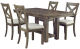 ALPINE Brown 5 Piece Dining Set