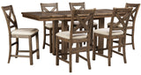 ALPINE Brown 9 Piece Counter Height Set