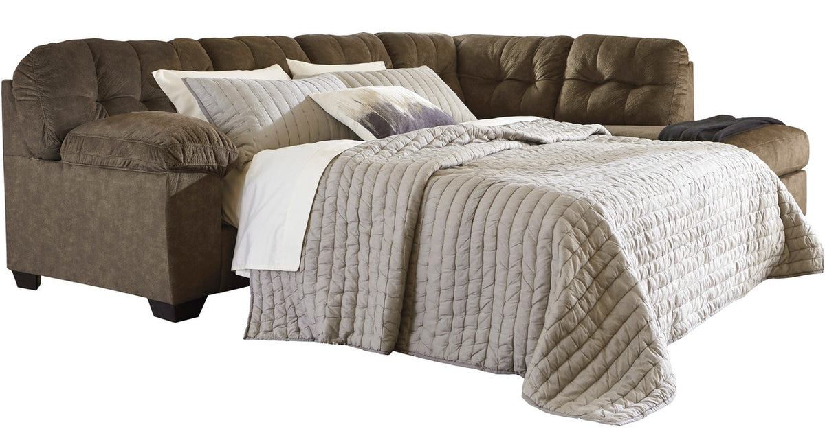 ALVEN Brown 126" Wide Queen Sectional Sleeper