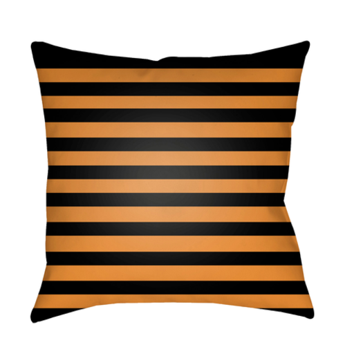 Amber Black and Orange Stripes Pillow