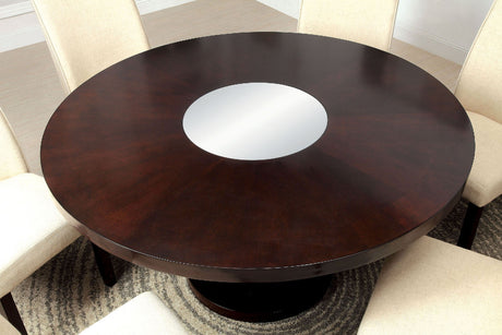 AMPTLE 60" Wide Round Dining Table with Lazy Susan