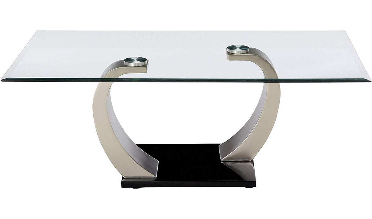 ANGELINA Satin Silver 50" Wide Coffee Table