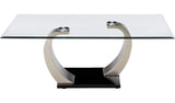 ANGELINA Satin Silver 50" Wide Coffee Table