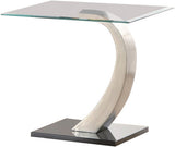 ANGELINA Satin Silver 24" Wide End Table