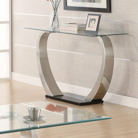 ANGELINA Satin Silver 48" Wide Sofa Table
