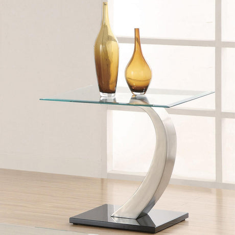 ANGELINA Satin Silver 24" Wide End Table