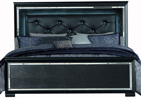 ANNIE Black Lighted Bedroom Set