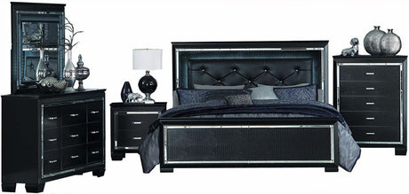 ANNIE Black 64" x 77" Lighted Dresser & Mirror