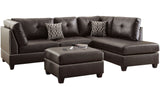 Arcata Espresso 3-PC Reversible Sectional With Ottoman