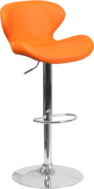 ARCHIE Orange Swivel Barstool