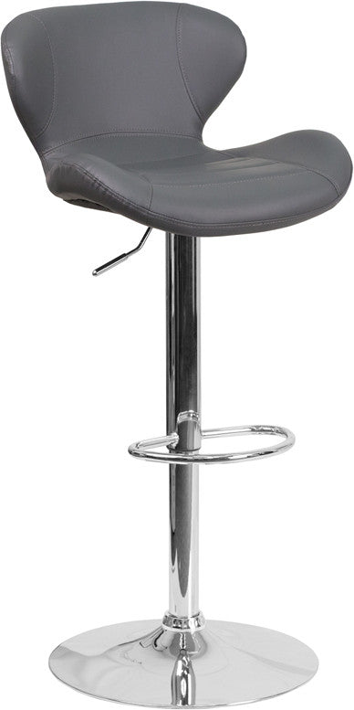 ARCHIE Gray Vinyl Barstool