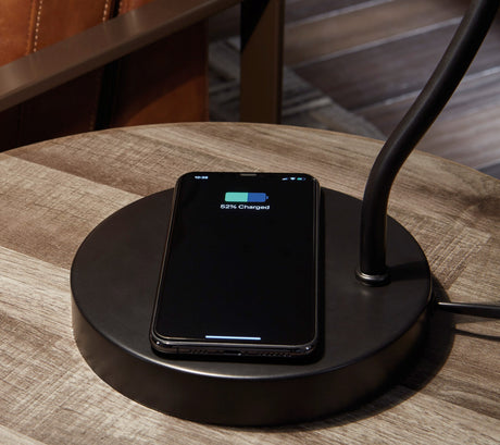 Auren Table Lamp with Wireless Chargers and USB