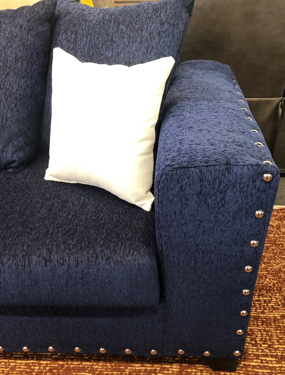 EXELLA Blue  113" Wide Sectional