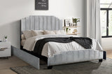 Ayami Gray Velvet Platform Bed