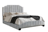 Ayami Gray Velvet Platform Bed