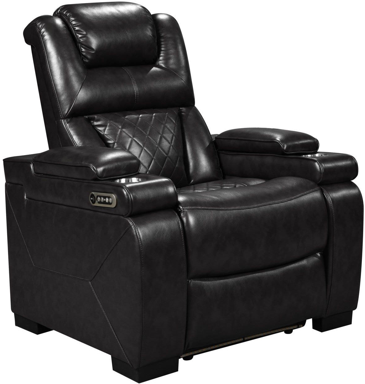 WOODLAND Black 3 Piece Reclining Livingroom with LED Lighting
