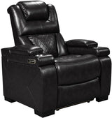 WOODLAND Black 3 Piece Reclining Livingroom with LED Lighting