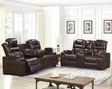 WOODLAND Brown 3 Piece Reclining Livingroom with LED Lighting