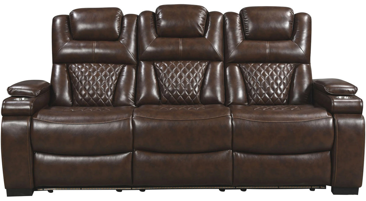 WOODLAND Brown 3 Piece Reclining Livingroom with LED Lighting