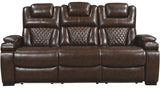 WOODLAND Brown 3 Piece Reclining Livingroom with LED Lighting