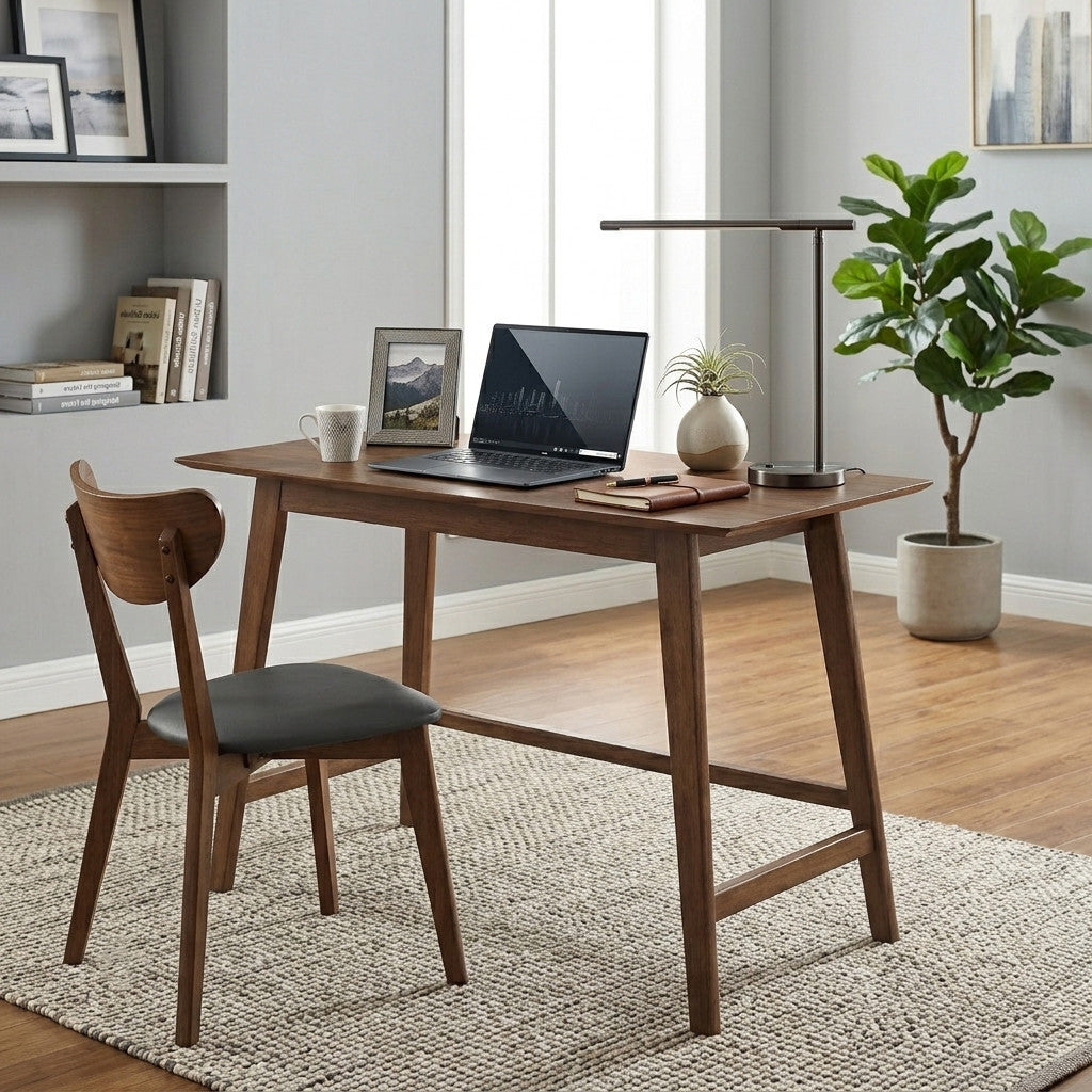 BADILLO 47'' x 24" Depth Computer Desk and Chair - Solid Wood
