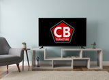 BAIER Light Gray 84" Wide x 16" Height Adjustable TV Stand (RTA)