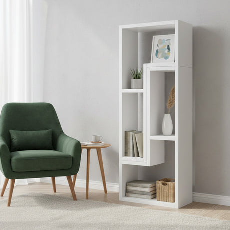 BAIER Pure White 22" Wide x 47" Height Versatile Bookcase (RTA)