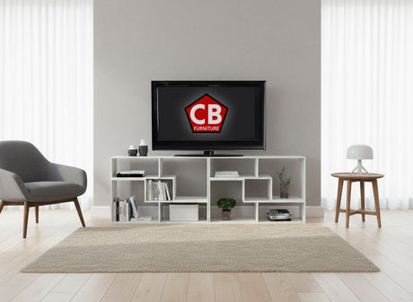 BAIER Pure White 95" Wide x 33" Height Versatile TV Stand