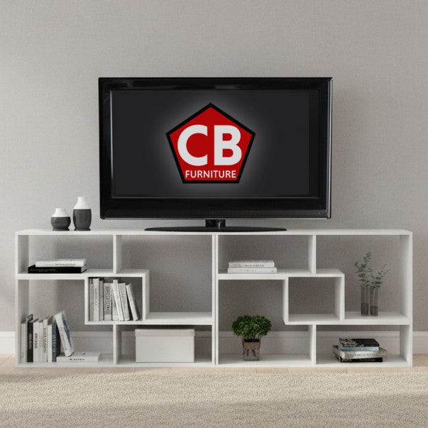 BAIER Pure White 95" Wide x 33" Height Versatile TV Stand
