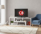 BAIER Pure White 63" Wide x 22" Height Versatile TV Stand (RTA)
