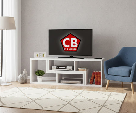 BAIER Pure White 63" Wide x 22" Height Versatile TV Stand (RTA)