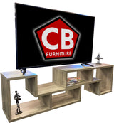 BAIER Light Gray 84" Wide x 16" Height Adjustable TV Stand (RTA)