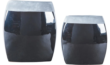 BALKA Black Nickel 11" Height Vase Pair