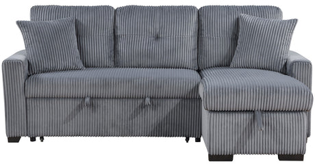BAMBINO Dark Gray 84" Wide Reversible Sectional with Pull-Out Sleeper & Storage
