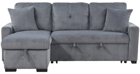 BAMBINO Dark Gray 84" Wide Reversible Sectional with Pull-Out Sleeper & Storage