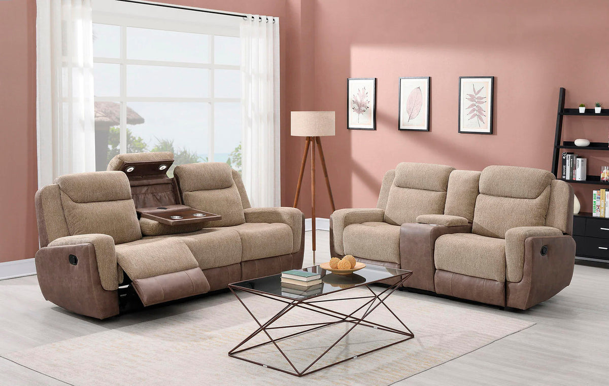 BANDERA Brown Power Reclining Sofa & Loveseat