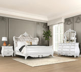 BARBAROSA White 77" Height Upholstered Sleigh Bed