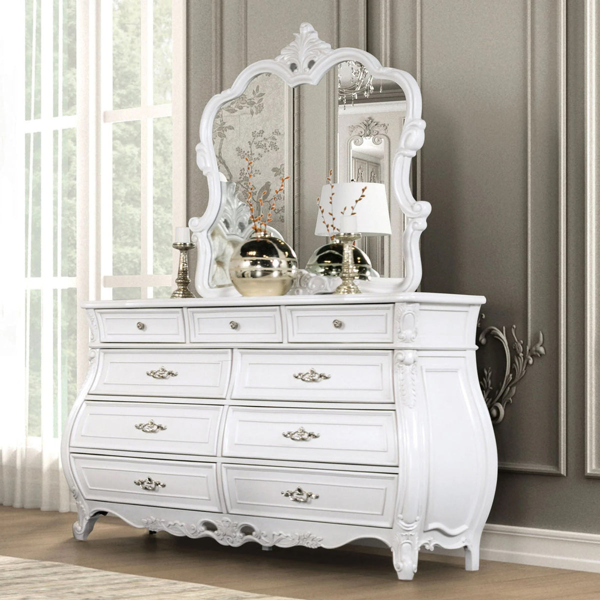 BARBAROSA White Upholstered Bedroom Set