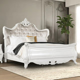 BARBAROSA White 77" Height Upholstered Sleigh Bed