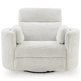 BARRERA Light Silver 52" Wide x 41" Oversized Swivel Power Recliner