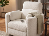 BARRERA Light Silver 52" Wide x 41" Oversized Swivel Power Recliner