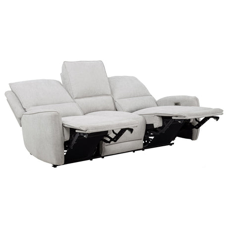 BARRETT Light Gray Chenille 81" Wide x 40" Height Power Reclining Sofa