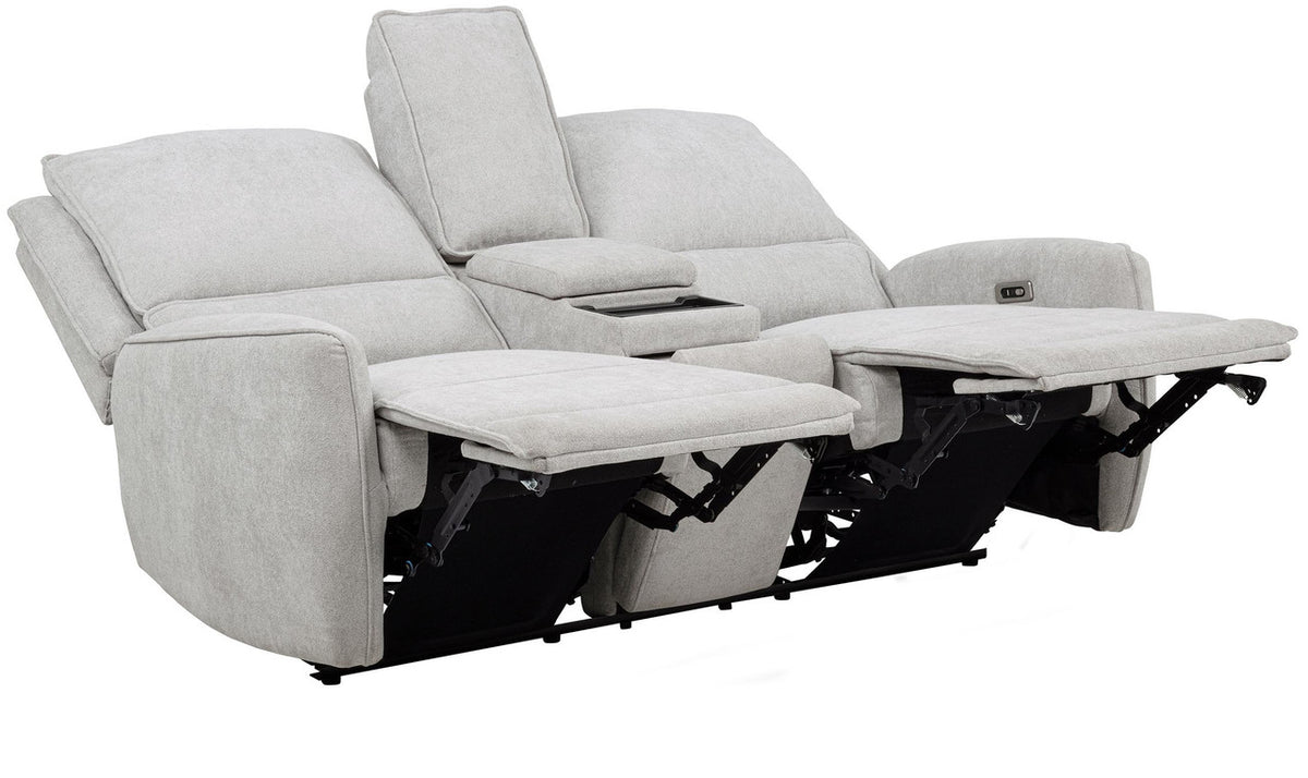 BARRETT Light Gray Fabric Power Reclining Sofa & Loveseat