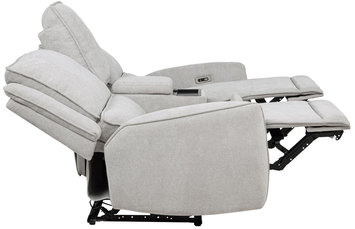 BARRETT Light Gray Fabric Power Reclining Sofa & Loveseat