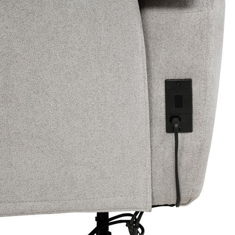 BARRETT Light Gray Chenille 81" Wide x 40" Height Power Reclining Sofa