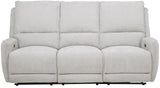 BARRETT Light Gray Chenille 81" Wide x 40" Height Power Reclining Sofa
